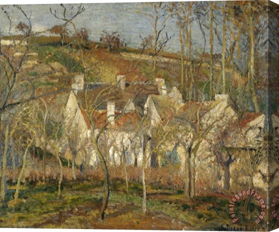 Camille Pissarro Red Roofs, Village Corner, Impression of Winter, 1877 Stretched Canvas Print / Canvas Art