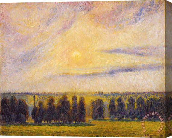 Camille Pissarro Sunset at Eragny Stretched Canvas Painting / Canvas Art