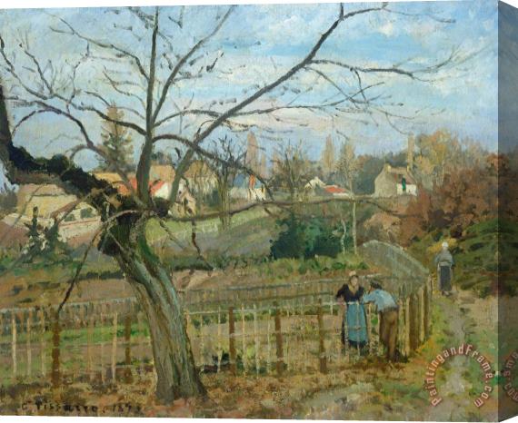 Camille Pissarro The Fence Stretched Canvas Painting / Canvas Art