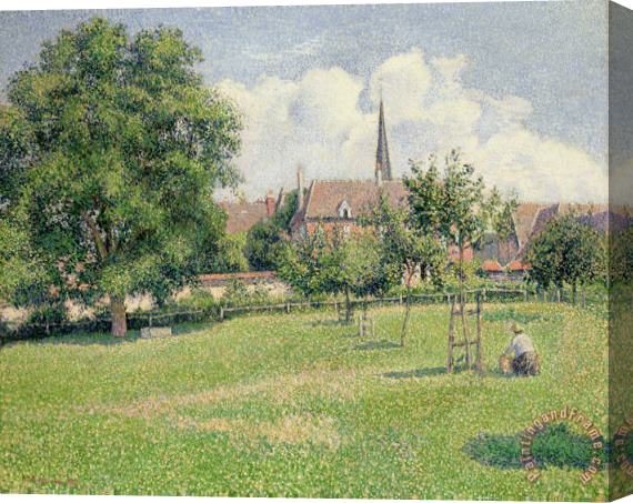 Camille Pissarro The House of the Deaf Woman and the Belfry at Eragny Stretched Canvas Painting / Canvas Art
