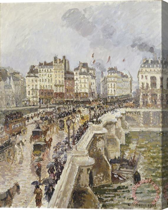 Camille Pissarro The Pont Neuf on a Rainy Afternoon Stretched Canvas Painting / Canvas Art