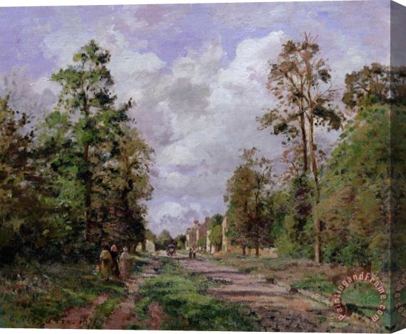 Camille Pissarro The Road to Louveciennes at The Edge of The Wood Stretched Canvas Print / Canvas Art