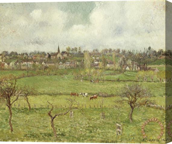 Camille Pissarro View of Bazincourt Stretched Canvas Painting / Canvas Art