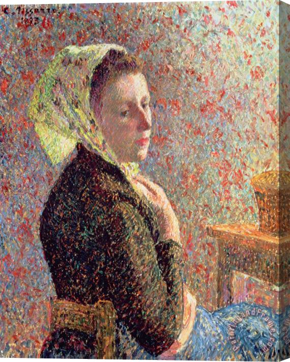 Camille Pissarro Woman wearing a green headscarf Stretched Canvas Print / Canvas Art