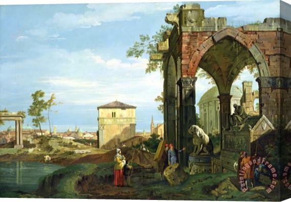Canaletto Capriccio with Motifs from Padua Stretched Canvas Print / Canvas Art