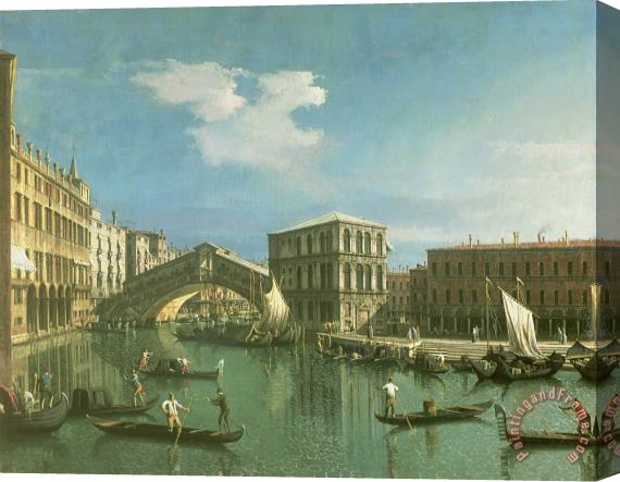 Canaletto The Rialto Bridge, Venice Stretched Canvas Painting / Canvas Art