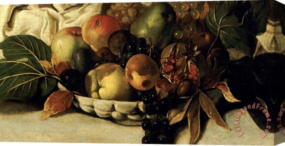 Caravaggio Basket Of Fruit Detail Bacchus Stretched Canvas Painting / Canvas Art