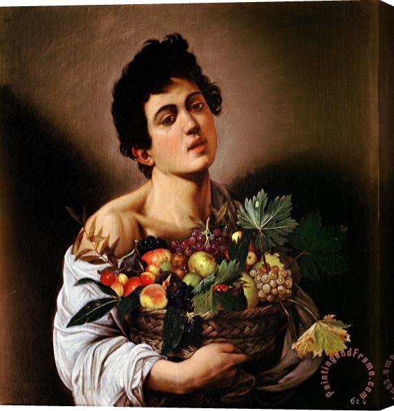 Caravaggio Boy with a Basket of Fruit Stretched Canvas Painting / Canvas Art