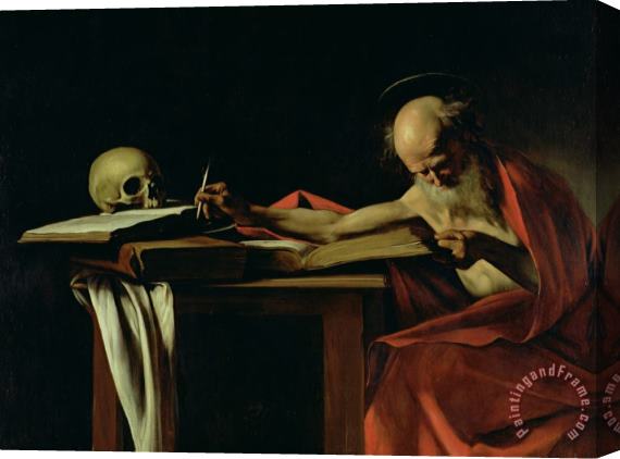 Caravaggio Saint Jerome Writing Stretched Canvas Print / Canvas Art