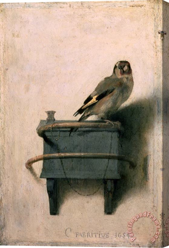 Carel Fabritius The Goldfinch 1654 Stretched Canvas Painting / Canvas Art