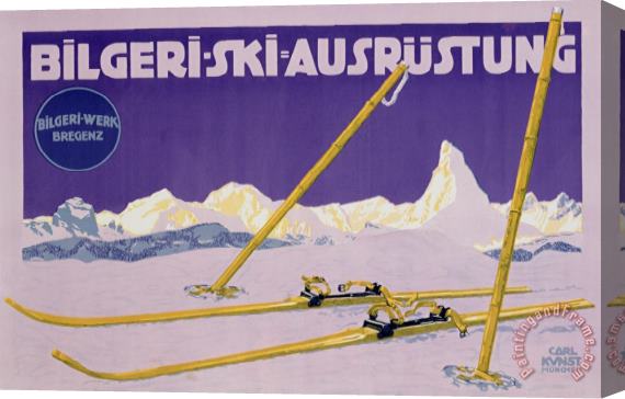 Carl Kunst Advertisement For Skiing In Austria Stretched Canvas Print / Canvas Art