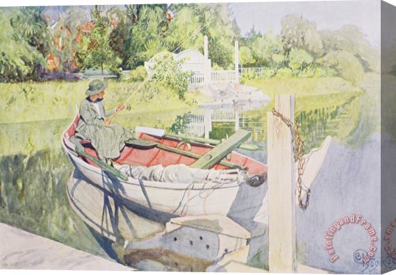 Carl Larsson Fishing Stretched Canvas Painting / Canvas Art