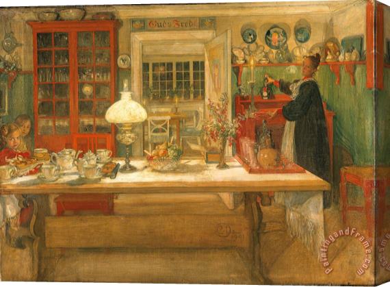 Carl Larsson Getting Ready for a Game Stretched Canvas Print / Canvas Art