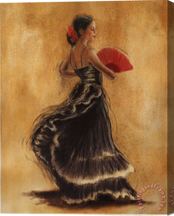 Caroline Gold Flamenco Dancer II Stretched Canvas Print / Canvas Art