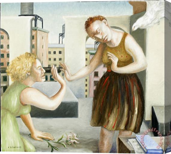 Caroline Jennings Rooftop Annunciation One Stretched Canvas Painting / Canvas Art