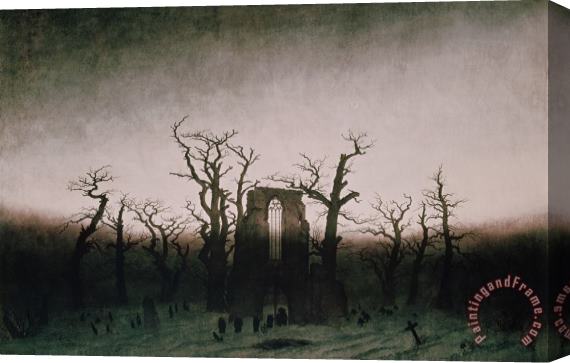 Caspar David Friedrich Abbey in the Oakwood Stretched Canvas Painting / Canvas Art