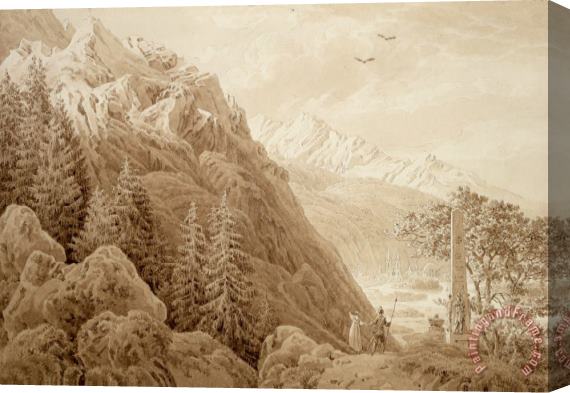 Caspar David Friedrich Autumn (ink on Pencil on Paper) Stretched Canvas Painting / Canvas Art
