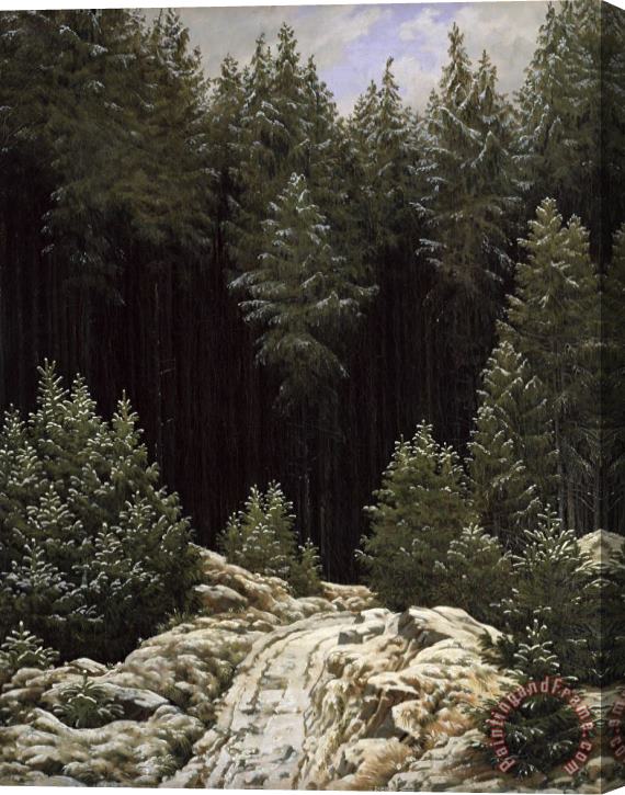 Caspar David Friedrich Early Snow Stretched Canvas Painting / Canvas Art