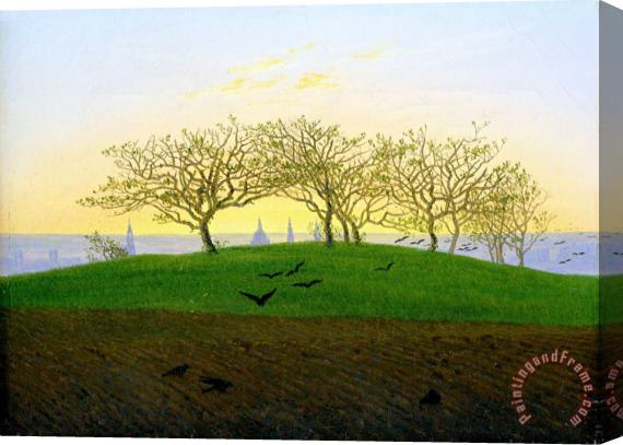 Caspar David Friedrich Hills And Ploughed Fields Near Dresden Stretched Canvas Painting / Canvas Art