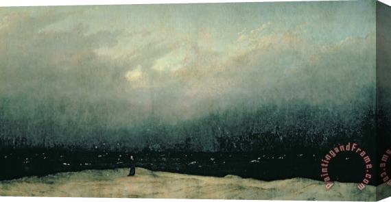 Caspar David Friedrich Monk by sea Stretched Canvas Painting / Canvas Art