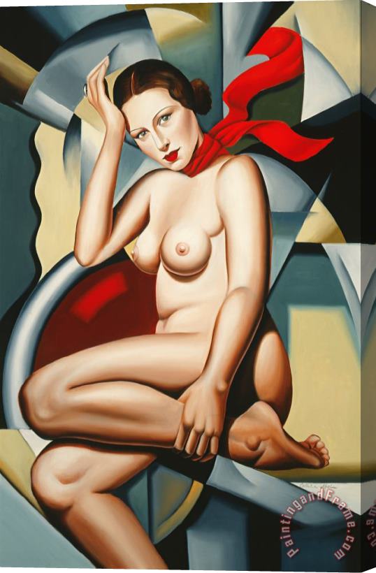Catherine Abel Orange Scarf Stretched Canvas Painting / Canvas Art
