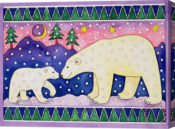 Cathy Baxter Polar Bears Stretched Canvas Painting / Canvas Art
