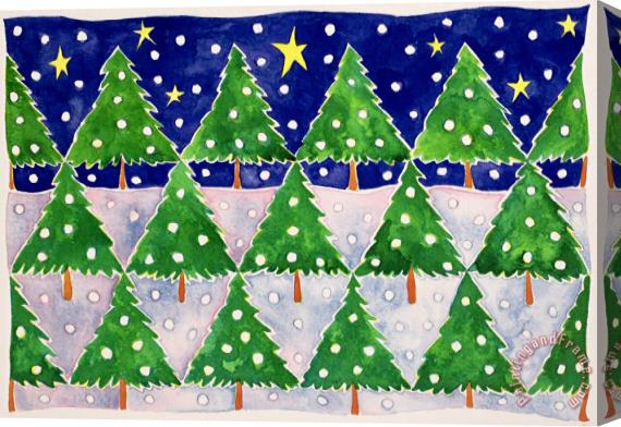 Cathy Baxter Stars And Snow Stretched Canvas Painting / Canvas Art