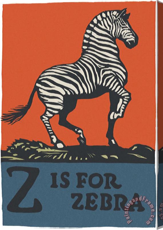 C.B. Falls Alphabet: Z Is for Zebra Stretched Canvas Print / Canvas Art