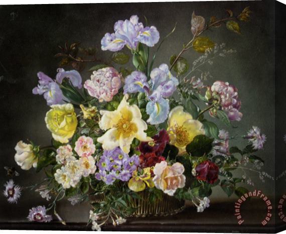 Cecil Kennedy A Still Life with Peonies And Other Flowers Stretched Canvas Print / Canvas Art
