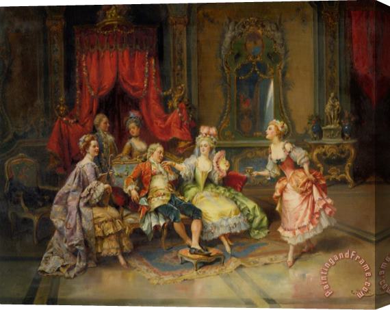 Cesare Auguste Detti Louis Xv in The Throne Room Stretched Canvas Painting / Canvas Art