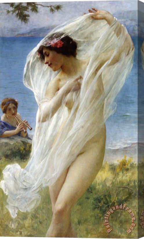 Charles Amable Lenoir A Dance by The Sea Stretched Canvas Print / Canvas Art