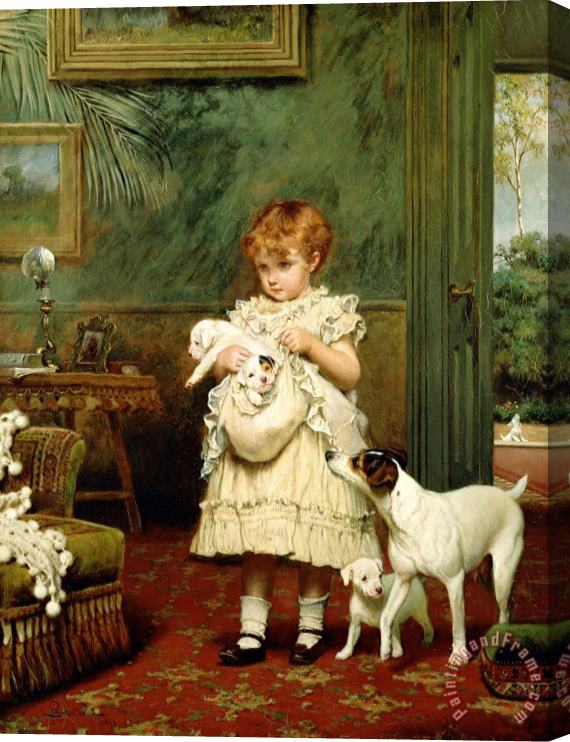 Charles Burton Barber Girl with Dogs Stretched Canvas Print / Canvas Art Charles Burton Barber Girl with Dogs Stretched Canvas Print / Canvas Art