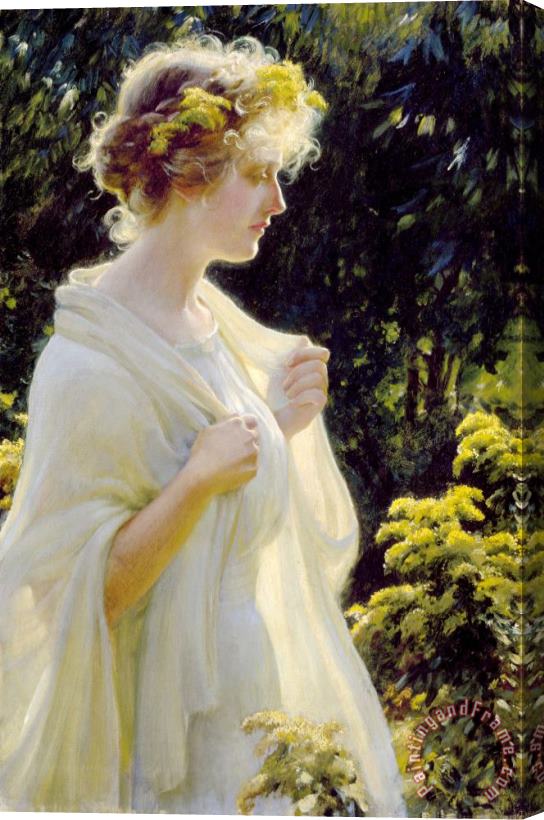 Charles Courtney Curran The Golden Profile Stretched Canvas Painting / Canvas Art
