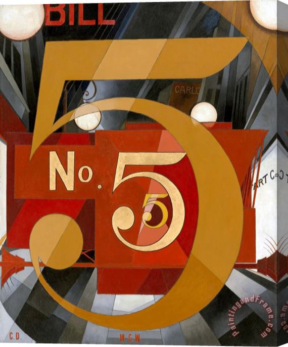 Charles Demuth I Saw The Figure 5 in Gold Stretched Canvas Print / Canvas Art