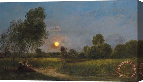 Charles Francois Daubigny Moonrise Stretched Canvas Painting / Canvas Art