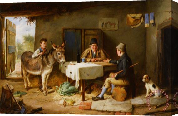 Charles Hunt The Sale of a Donkey Stretched Canvas Print / Canvas Art