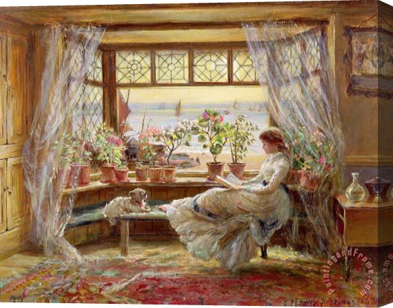 Charles James Lewis Reading by the Window Stretched Canvas Print / Canvas Art
