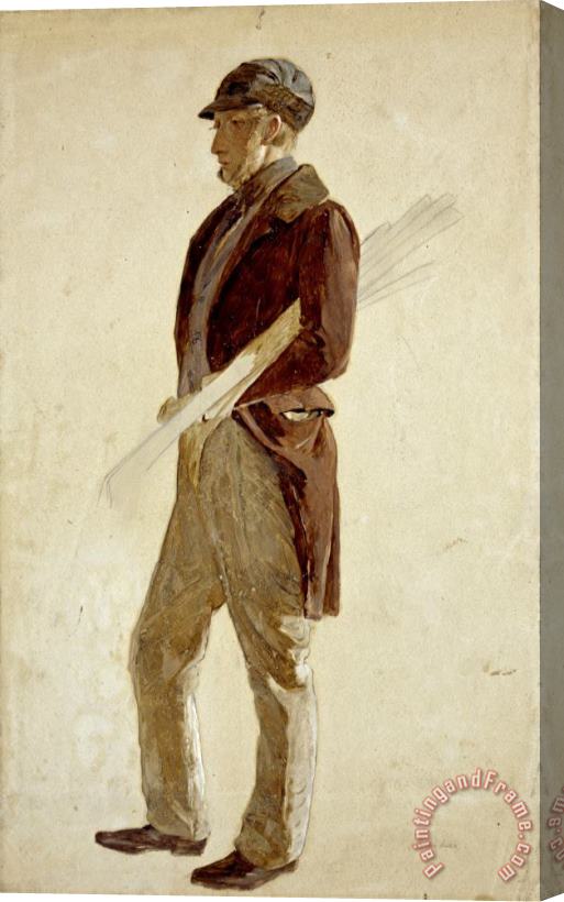 Charles Lees Sandy Pirrie, Active 1847. Golfer Stretched Canvas Print / Canvas Art