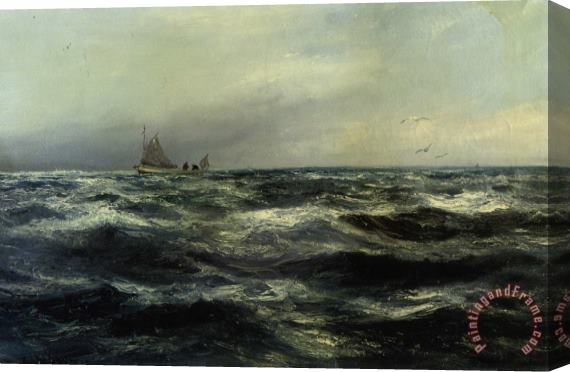 Charles Napier Hemy Cornish Sea And Working Boat Stretched Canvas Print / Canvas Art