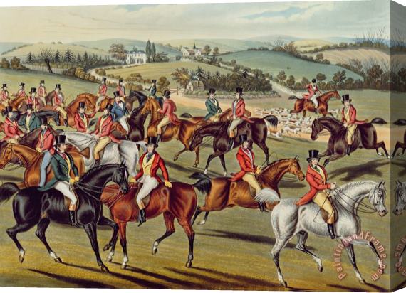Charles Senior Hunt 'the Meet' Plate I From 'fox Hunting' Stretched Canvas Painting / Canvas Art