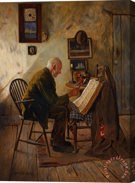 Charles Spencelayh The Morning Chapter Stretched Canvas Print / Canvas Art