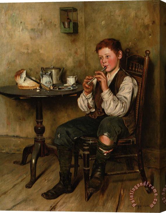 Charles Spencelayh The Penny Whistle Stretched Canvas Print / Canvas Art