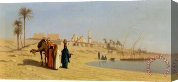 Charles Theodore Frere The Banks of The Nile Stretched Canvas Print / Canvas Art