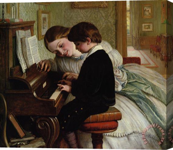 Charles West Cope Music Lesson Stretched Canvas Print / Canvas Art