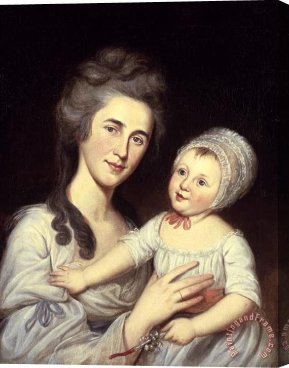 Charles Willson Peale Portrait of Mrs Robert Milligan (sarah Cantwell Jones) And Her Daughter Catherine Mary Stretched Canvas Painting / Canvas Art