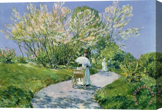 Childe Hassam A Walk in the Park Stretched Canvas Print / Canvas Art