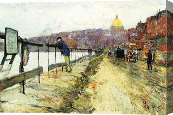 Childe Hassam Charles River And Beacon Hill Stretched Canvas Print / Canvas Art
