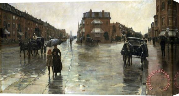 Childe Hassam Rainy Day, Boston Stretched Canvas Painting / Canvas Art