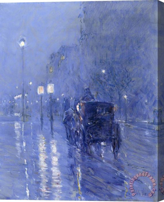 Childe Hassam Rainy Midnight Stretched Canvas Painting / Canvas Art