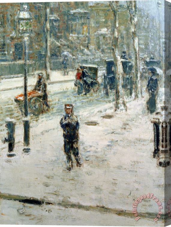 Childe Hassam Snow Storm on Fifth Avenue Stretched Canvas Painting / Canvas Art